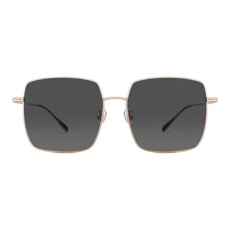 CAPONI Metal Square Sunglasses Unisex Gold-3