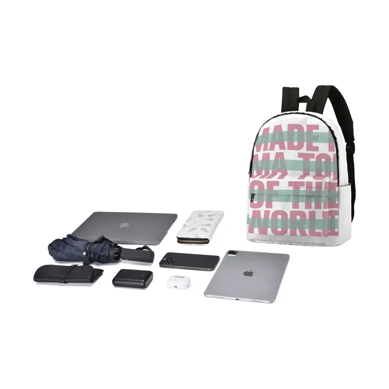 Soundbyte Polyester Backpack Unisex White-4