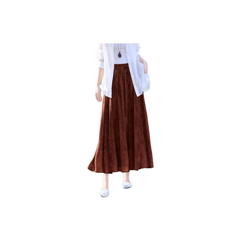 XWI Casual Long Skirts Women's Smoky Red-0