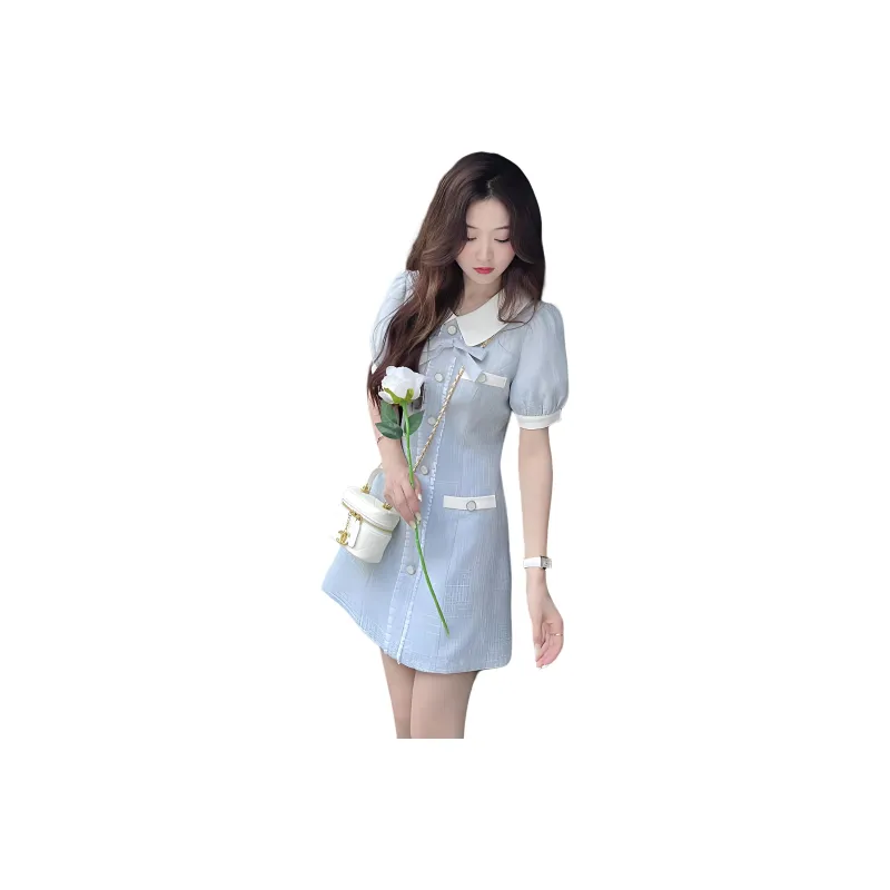 Flowers In Water Short Sleeved Dress Women's-0