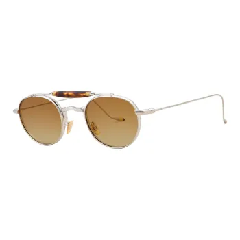 JACQUES MARIE MAGE Acetate Β Titanium Aviator Sunglasses Unisex Silver