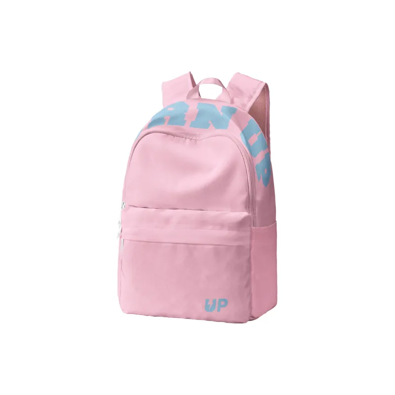 TURN UP Polyester Backpack Unisex Peach Pink-1
