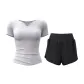 [Short-Sleeved Set]Fish Belly Gray+Starburst Black