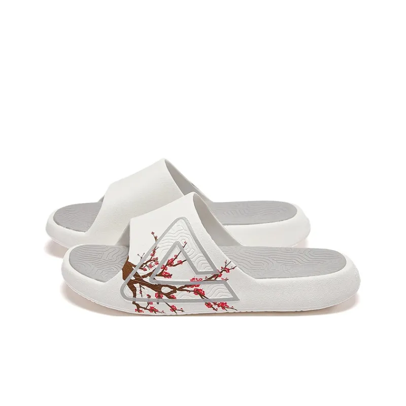 PEAK State Pole Classic Drag Quiet Slip Resistant Abrasion Resistant Slide Slippers Unisex Ivory/Gray-2