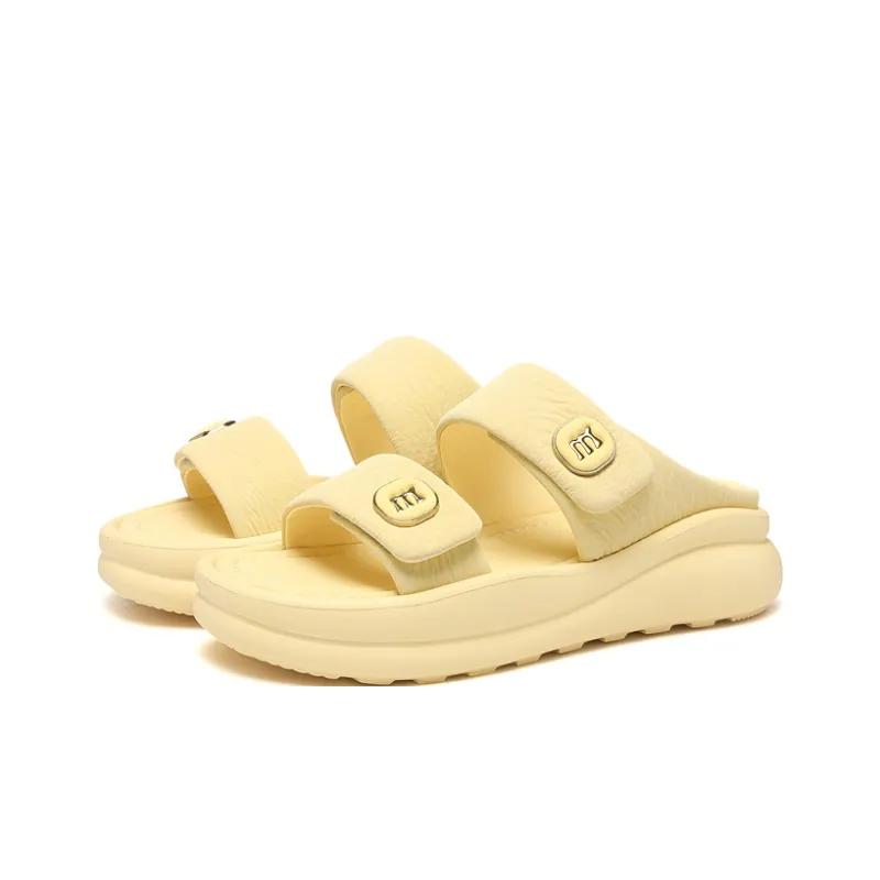 Golden Silk Rabbit Slide Slippers Women's-9