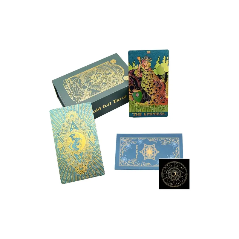 JINBANG Wite Tarot Collection, Gold Foil PVC Waterproof, Tarot Board Games-26