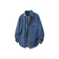 [Denim Long-Sleeved Shirt]Medium Blue (Tang Lion Laser Chest Logo)