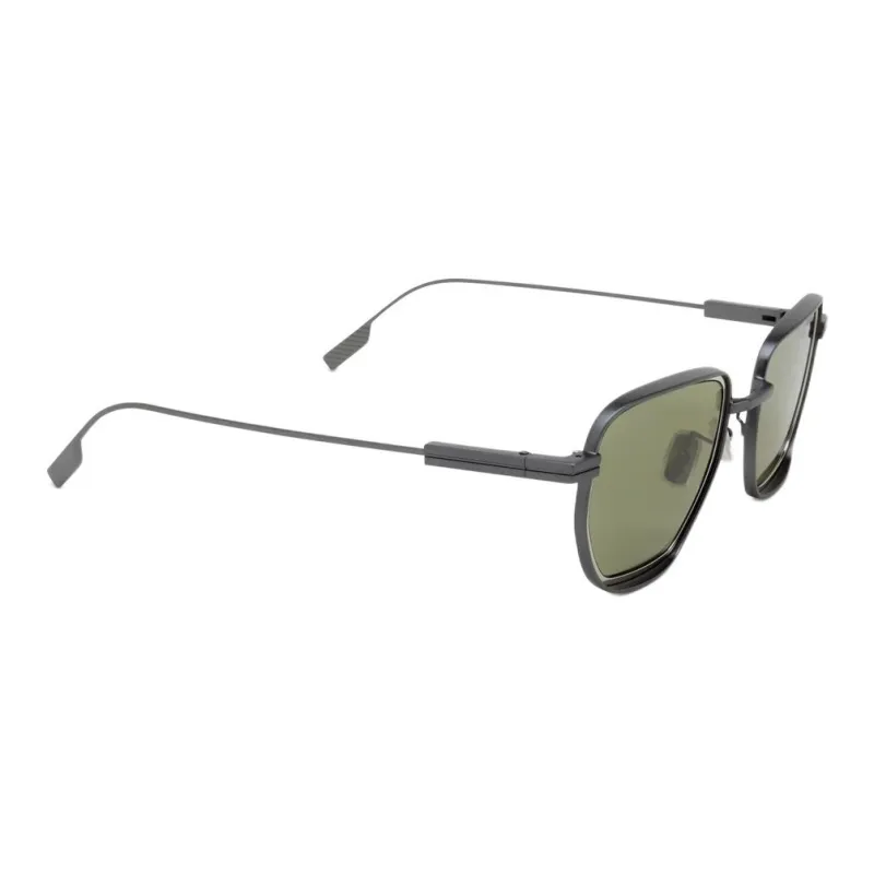 Zegna Metal Irregular Shape Sunglasses Men's Black-1