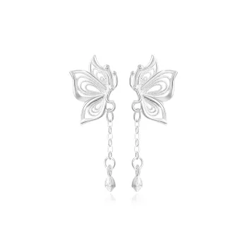 Lao Feng Xiang 999 Fine Silver Earrings Women's