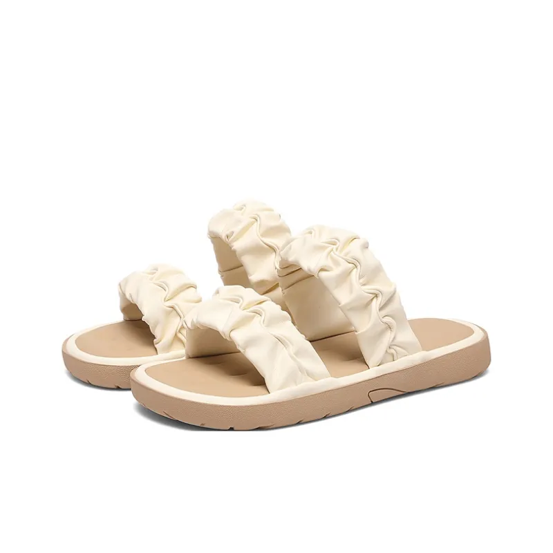 Golden Silk Rabbit Slide Slippers Women's-1