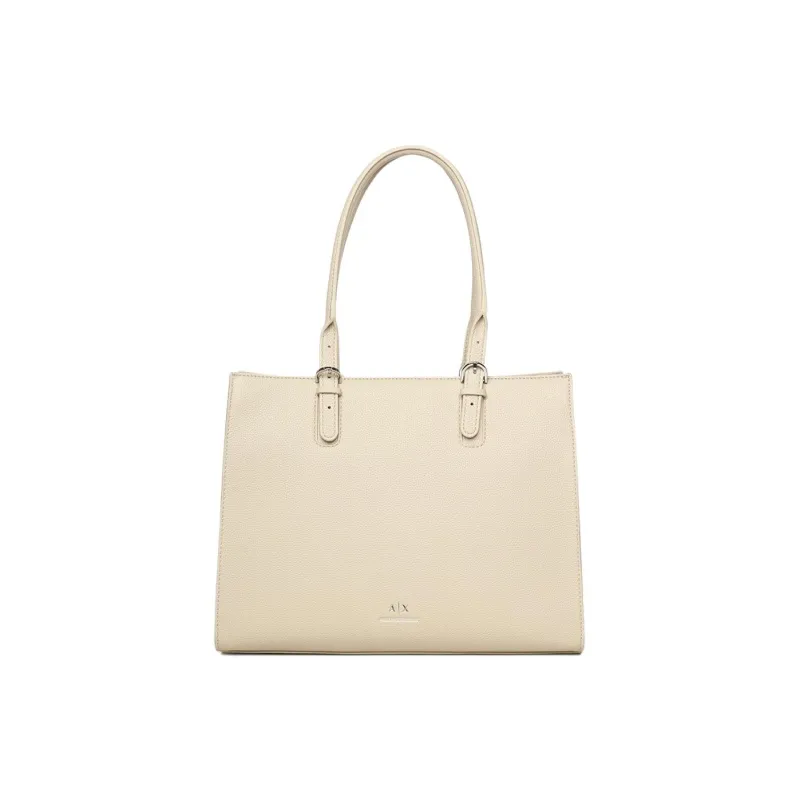 ARMANI EXCHANGEAE Polyester Tote Bag, Shopping Bag, Handbag Women's Ecru-0