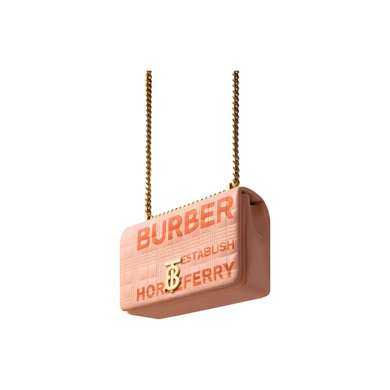 Burberry Horseferry Printed Coated Cotton Canvas Loena Crossbody Bag Shoulder Bag Women's Peach Pink-1
