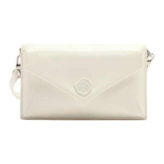 MICOCAH PU Envelope Bag, Clutch Regular Women's Cherry Blossom Pink/Cream White-4