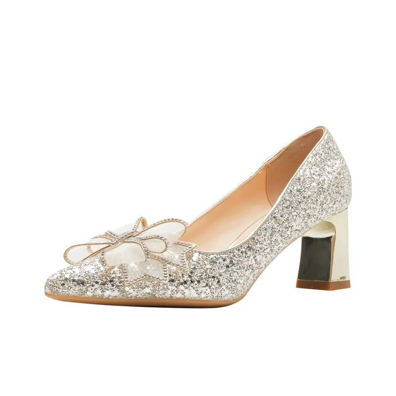 GOSO High Heels Women's Silver/Champagne Gold-6
