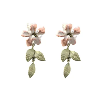 Michael Michaud Hand Painted Bronze Earrings Women's Multicolor