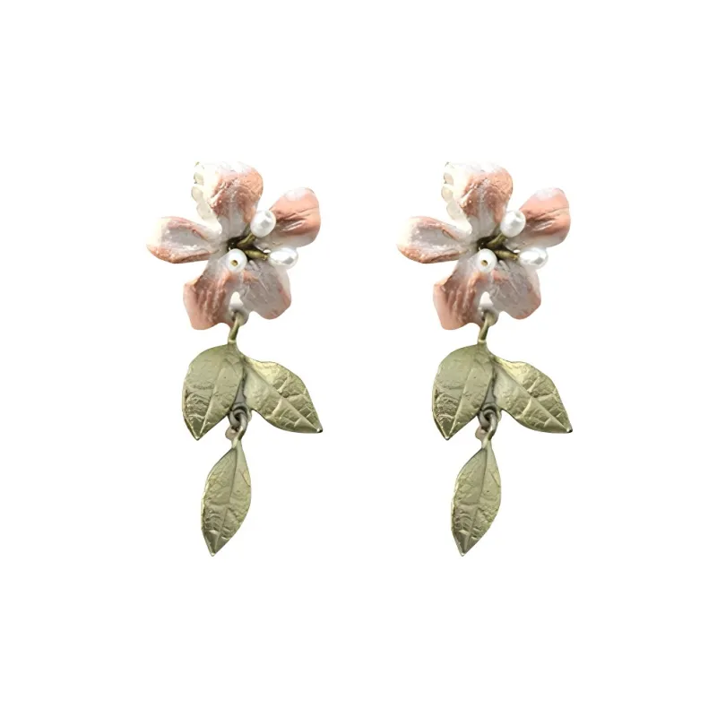Michael Michaud Hand Painted Bronze Earrings Women's Multicolor-0