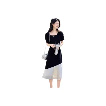 Flowers In Water Short Sleeved Dress Women's