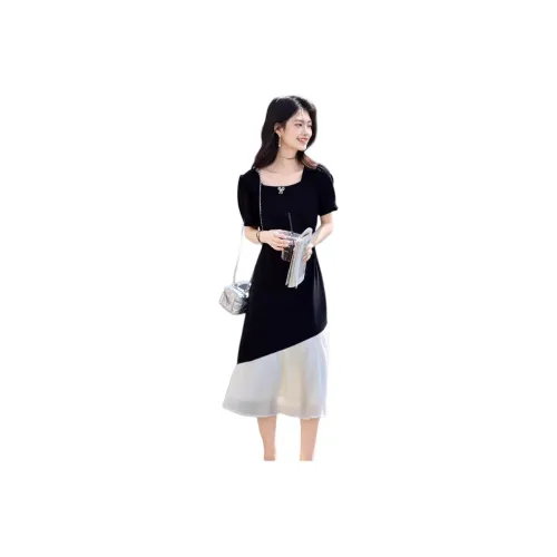 Flowers In Water Short Sleeved Dress Women's