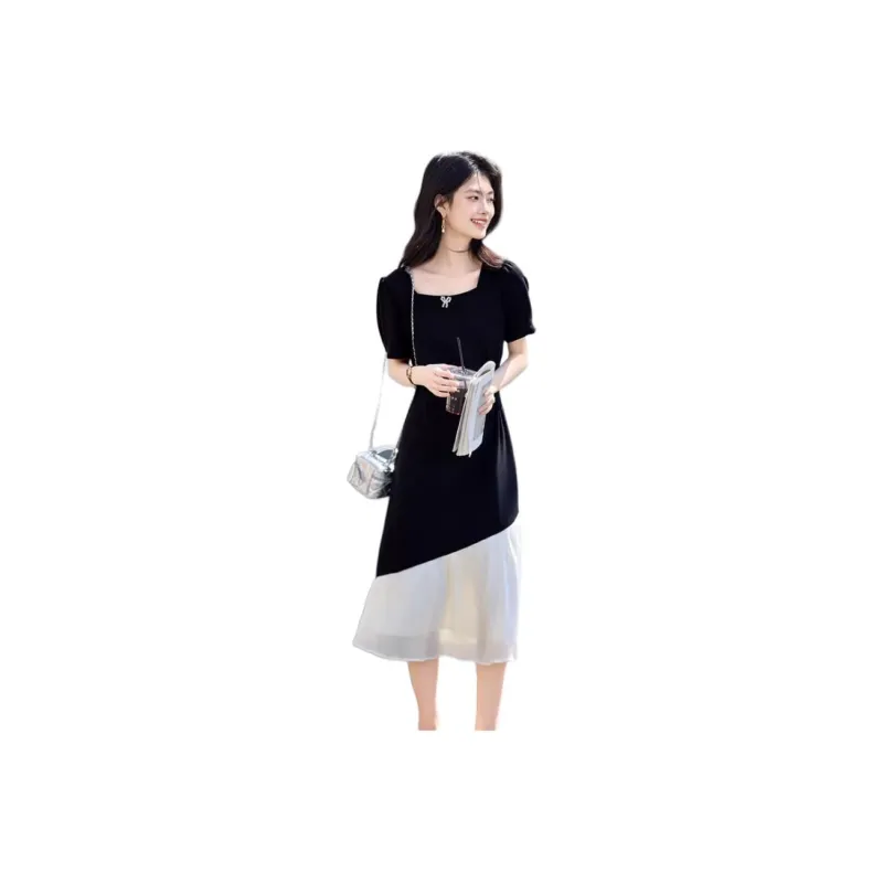 Flowers In Water Short Sleeved Dress Women's-0