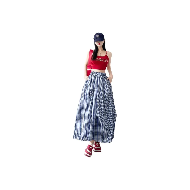 Flowers In Water Casual Long Skirt Women's-3