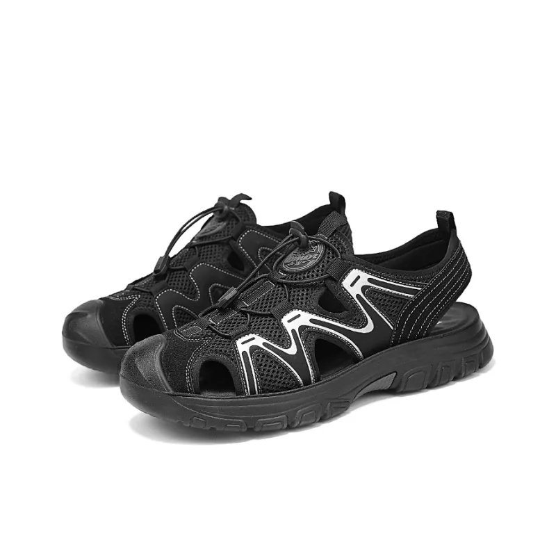 Warrior Anti Slip Wear Resistant River Trekking Shoes Men's Black Silver-2