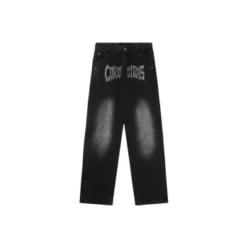 OG96 LAB Jeans Unisex Embroidery Black Gray 💞