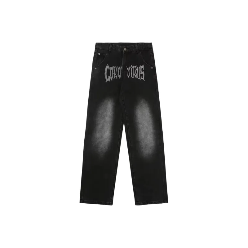 OG96 LAB Jeans Unisex Embroidery Black Gray 💞-0