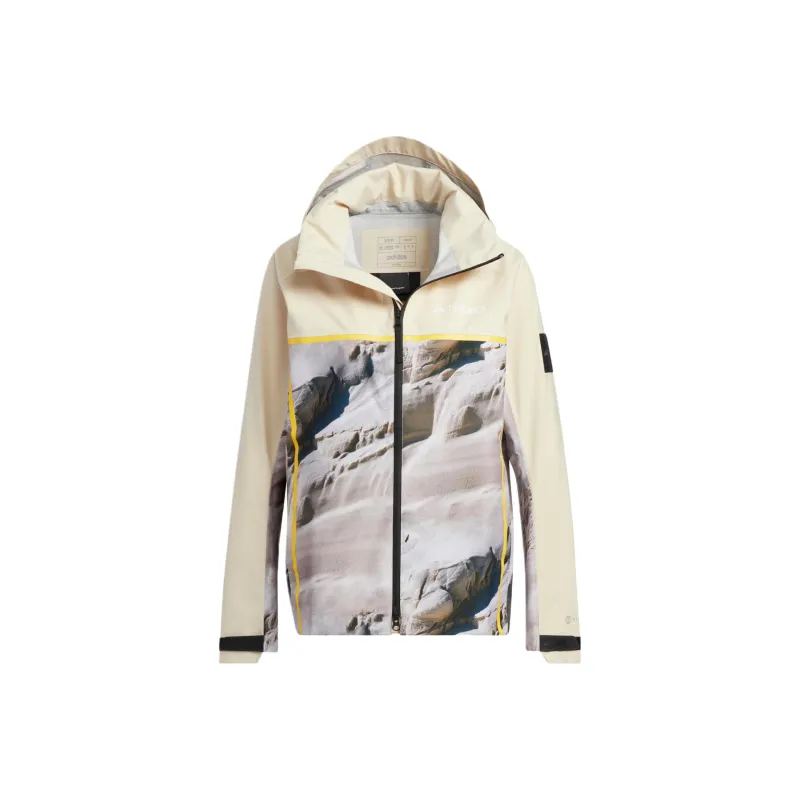 Adidas Outdoor Hiking Water-Resistant Windproof Other Windbreaker Jacket Women's Earth Yellow-0