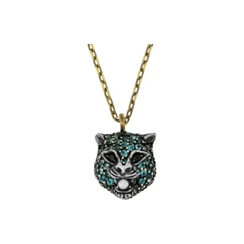 GUCCI Crystal Necklaces Women's Green
