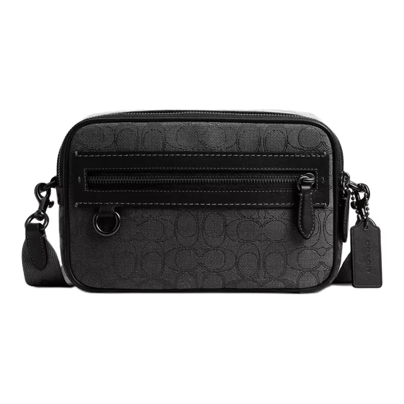 COACH Leather Camera Bag, Shoulder Bag Trumpets Women's Black-0