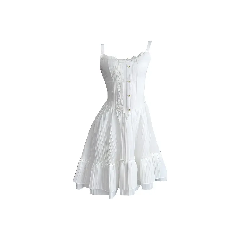 SISC Slip Dresses Women's White-0