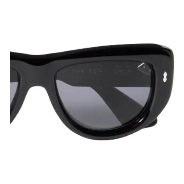 JACQUES MARIE MAGE Acetate Irregular Shape Sunglasses Unisex Black-2
