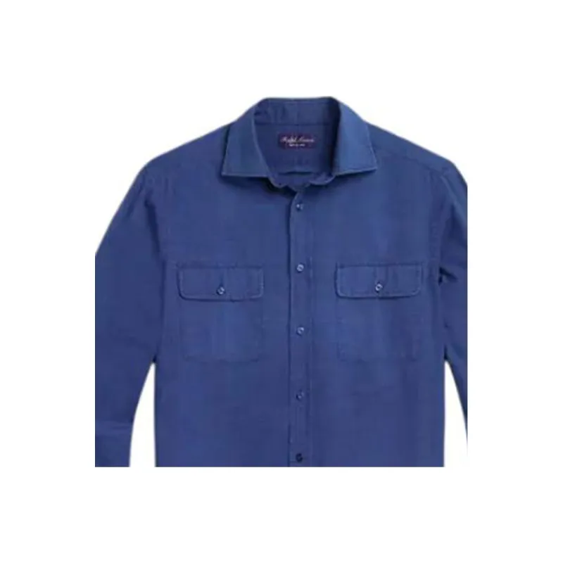 Polo Ralph Lauren Linen-Silk Canvas Shirt Shirt Men's Blue-4