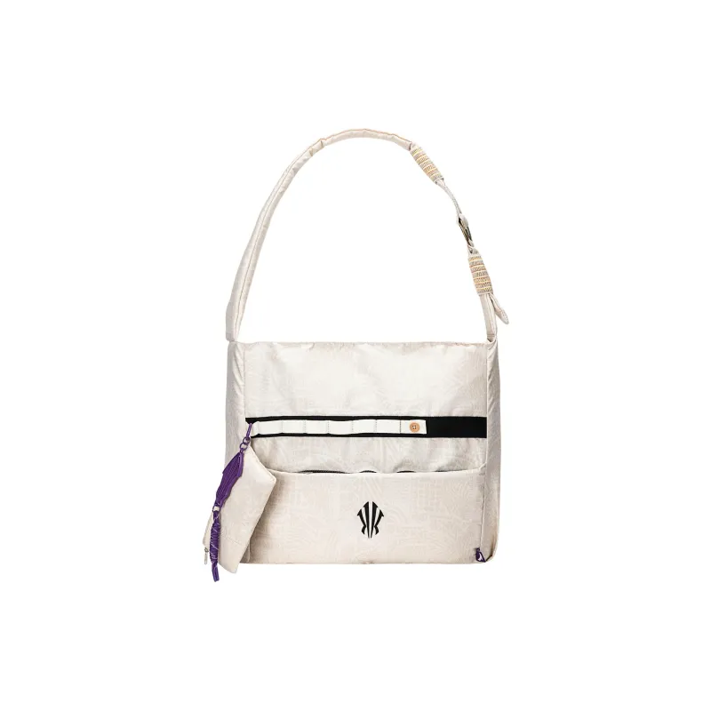 Anta Irving Series Polyester Jacquard Fabric Crossbody Bag Regular Unisex Corn White-0