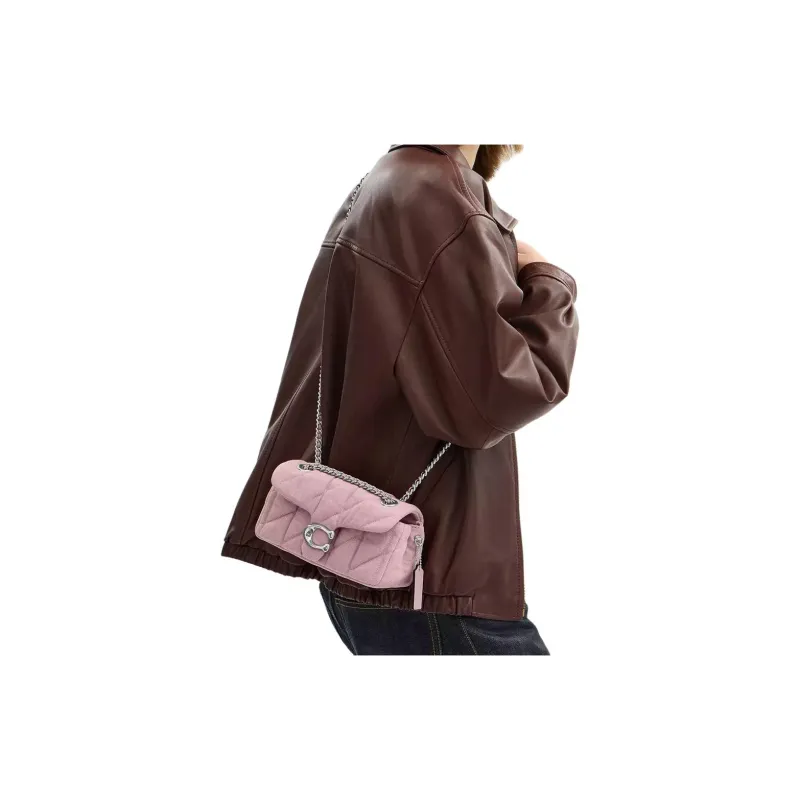 COACH Tabby Quilting Denim Crossbody Bag, Shoulder Bag Trumpets Women's Light Purple-7