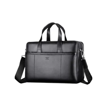 SEPTWOLVES Top Grain Cow Leather Briefcase Tubas Men's Black/Coffee