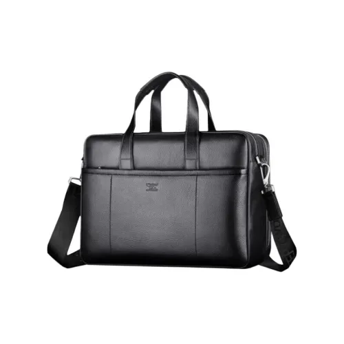 SEPTWOLVES Top Grain Cow Leather Briefcase Tubas Men's Black/Coffee