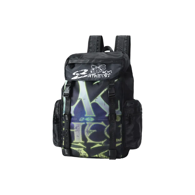 8atheist Polyester Backpack Unisex Black-1