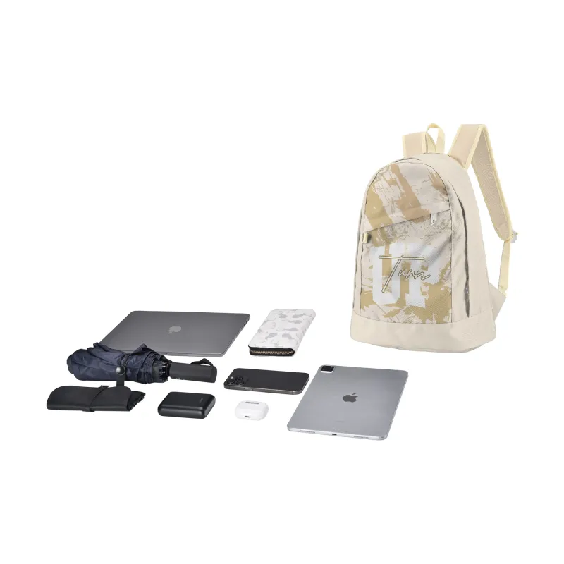 TURN UP Polyester Backpack Unisex Khaki-4