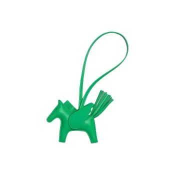 HERMES Rodeo Pegase Milo Lambskin With Swift Calfskin Bag Charm Bag Merch Trumpets Women's Comic Green