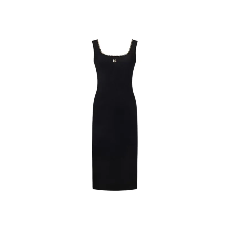 KARL LAGERFELD SS25 Slip Dress Women's Black-0