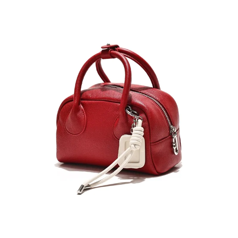 GXFMOD Genuine Leather Shoulder Bag, Handbag Women's Red-2