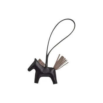 HERMES Rodeo Milo Lambskin Bag Charm Bag Accessory Trumpets Women's Black