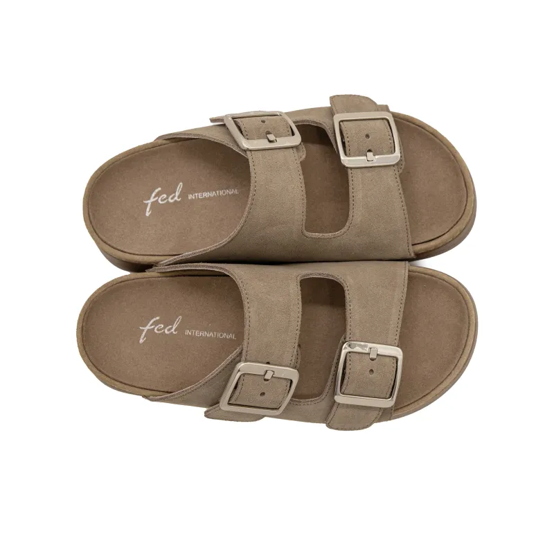 FED Slip Resistant Odor Resistant Abrasion Resistant Slide Slippers Women's Gray-4
