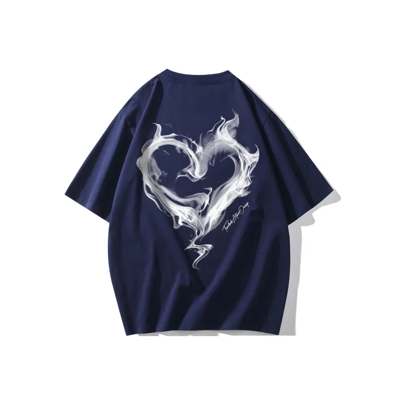 FONDLOOK T Shirts Unisex Navy Blue-1