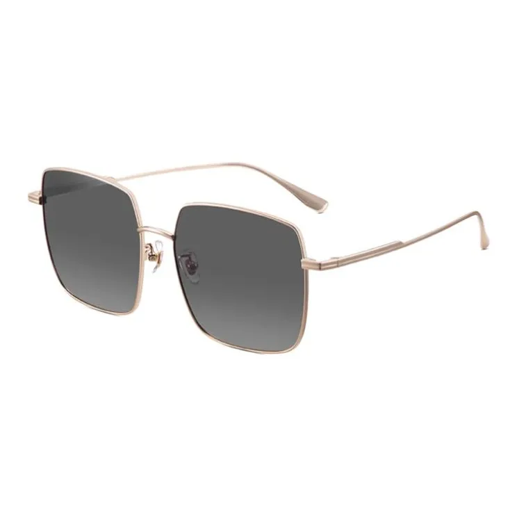 CAPONI Metal Square Sunglasses Unisex Gold-2