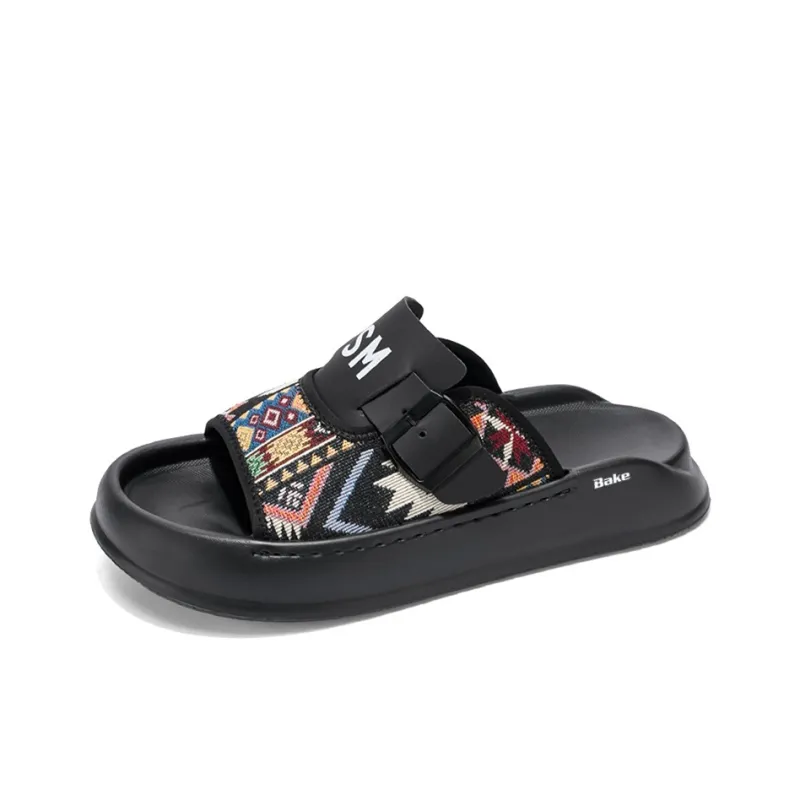 BAKE Quiet Slip Resistant Cushioning Slide Slippers Men's-5
