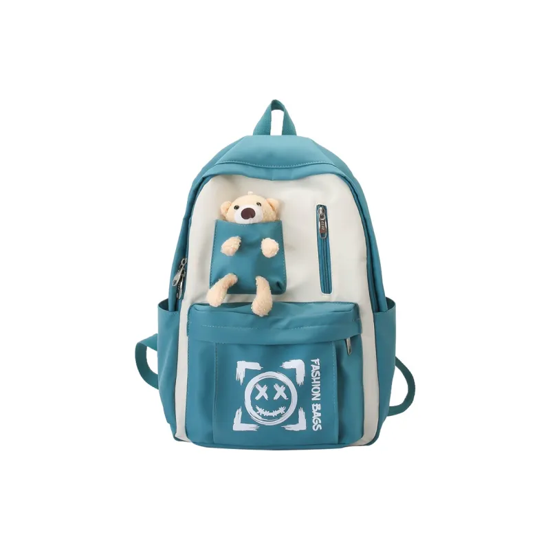 Wolfhorse Nylon Backpack Unisex Purple/Black/Cyan/Pink/Yellow-11