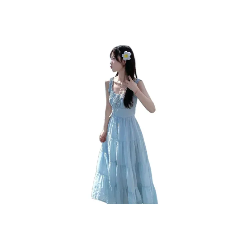 COVER TIME Slip Dresses Women's Blue-0