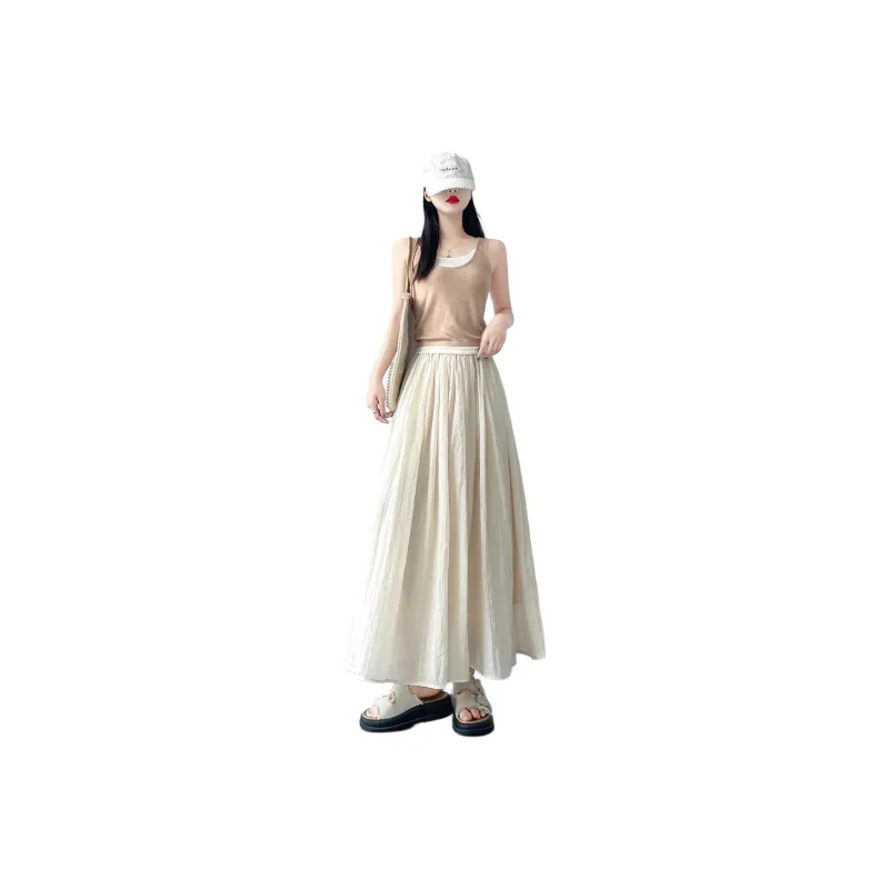 Flowers In Water Casual Long Skirt Women's-7